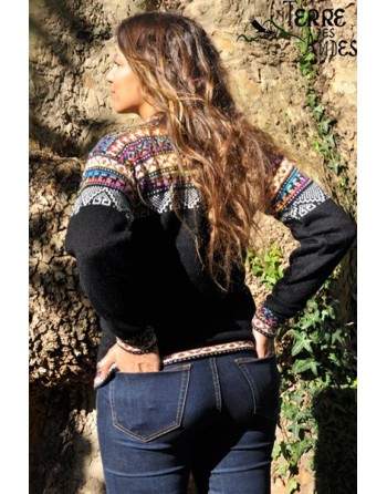 Pullover noir en laine