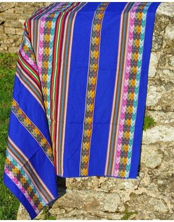 Tissu péruvien bleu