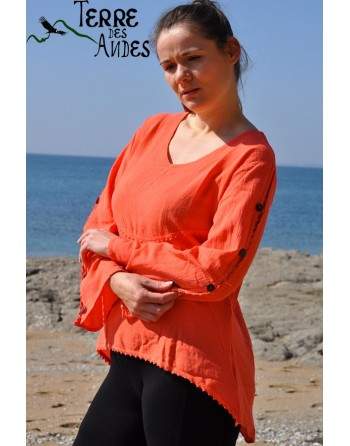 Blouse manches longues orange