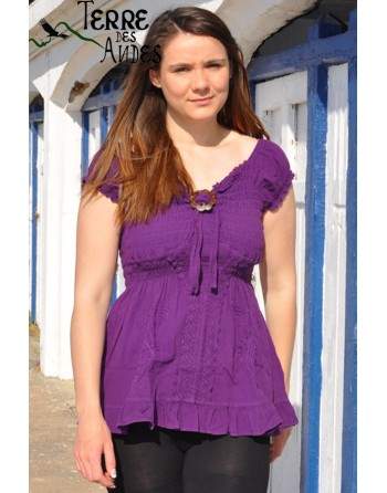 Blouse coupe cintrée mauve