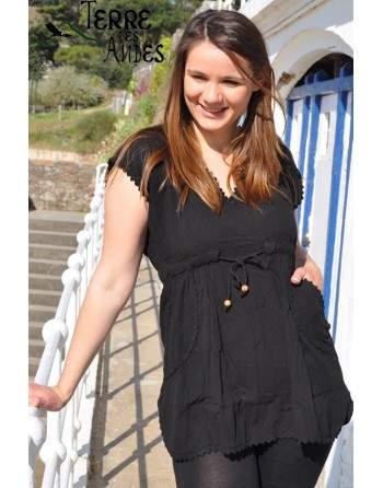 Tunique péruvienne longue noire