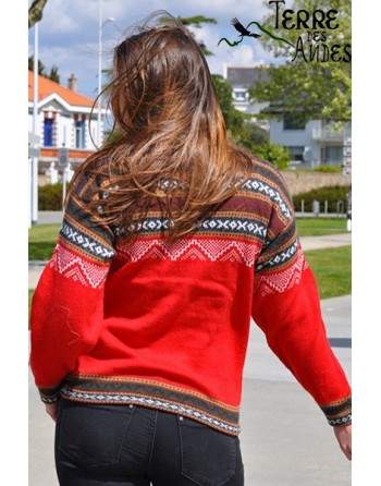 Pullover en laine rouge