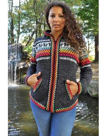 Gilet péruvien gris anthracite 