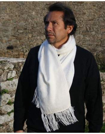 Echarpe péruvienne blanc