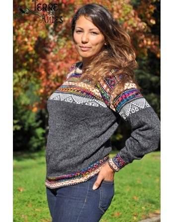Pullover gris anthracite en laine