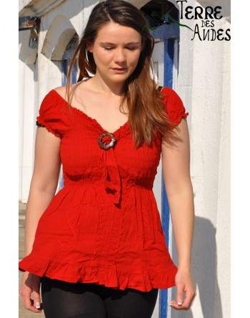 Blouse coupe cintrée rouge