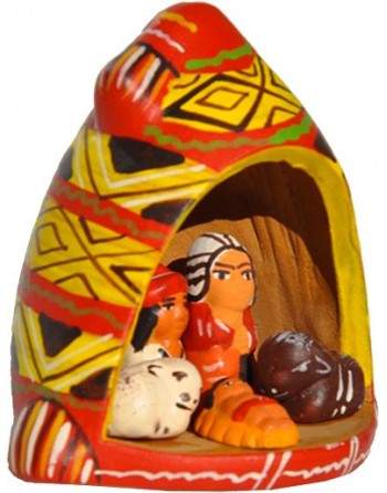 Crèche en céramique peinte à la main