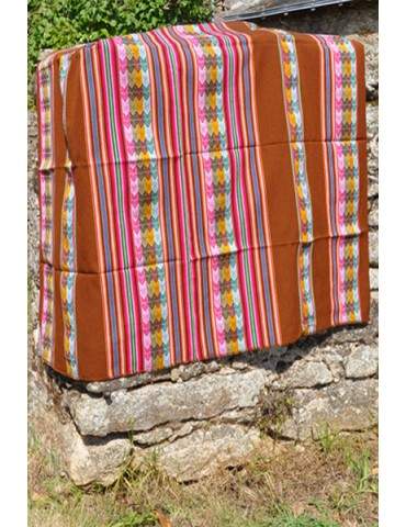 Tissu manta péruvienne marron