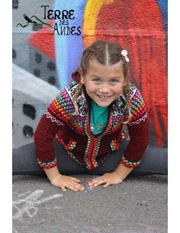 Veste à capuche rouge bordeaux