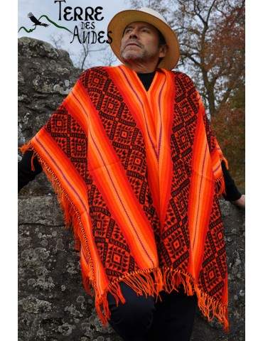 Poncho orange des Andes