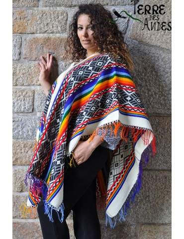 Poncho Cuzco blanc...