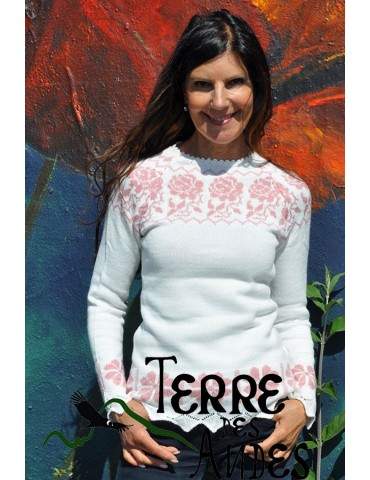 Pull péruvien femme blanc...