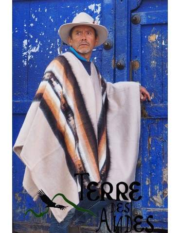 Poncho Titicaca marron beige