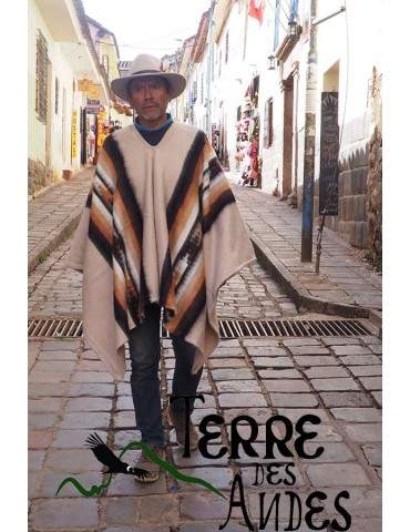 Poncho Titicaca marron beige
