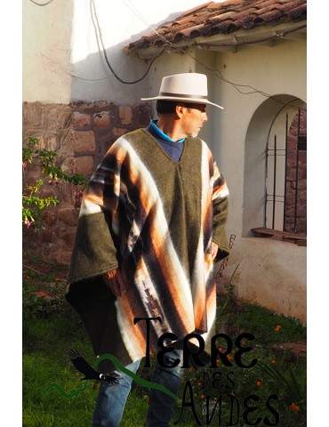 Poncho Titicaca vert kaki