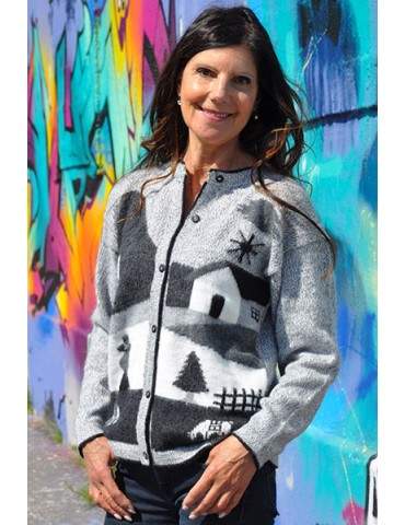 Gilet gris argent avec...