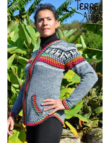 Gilet femme gris souris