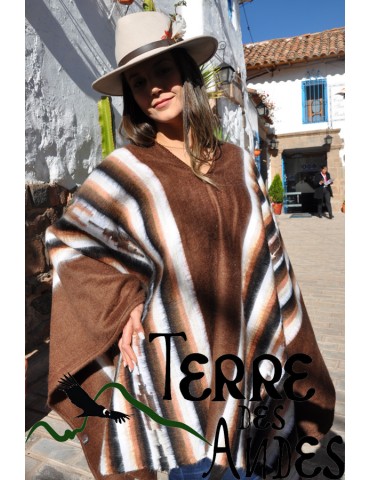 Poncho andin marron Indien