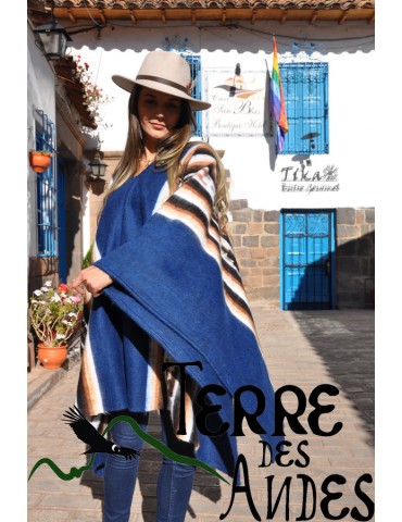 Poncho andin bleu des andes