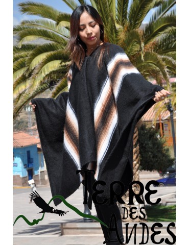 Poncho Cusco noir des Andes