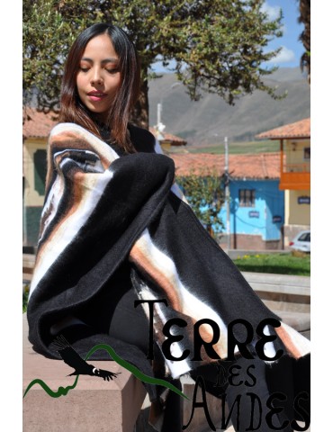 Poncho femme laine alpaga...