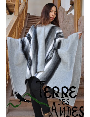 Poncho andin Gris des Andes