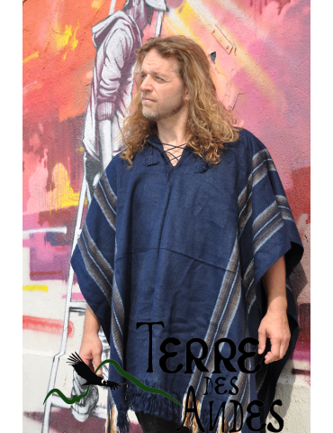 Poncho Titicaca bleu marine