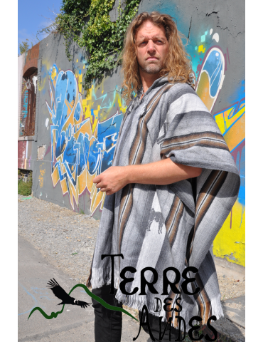 Poncho Titicaca gris argent