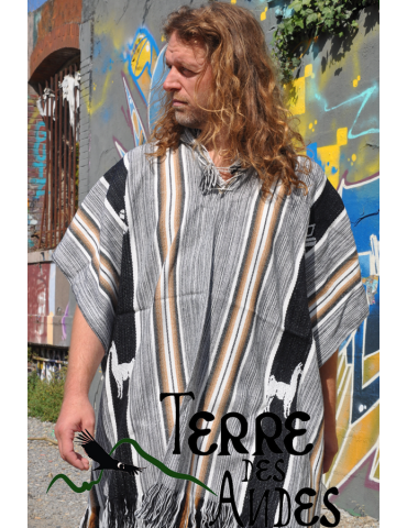 Poncho Titicaca Gris à...