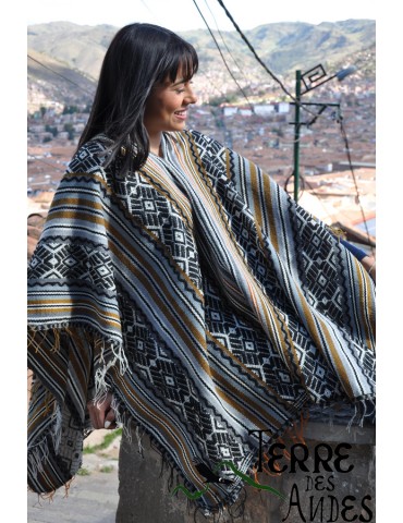 Poncho Cuzco Gris des Andes