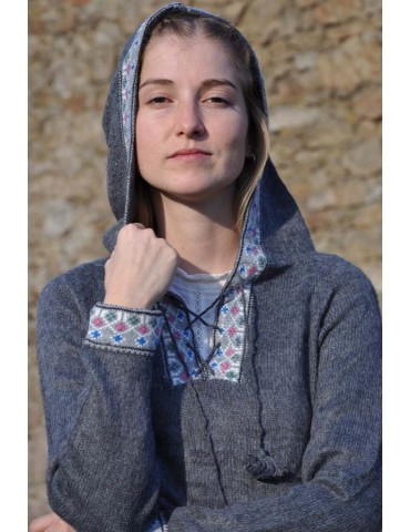 Pull-over à capuche Gris...