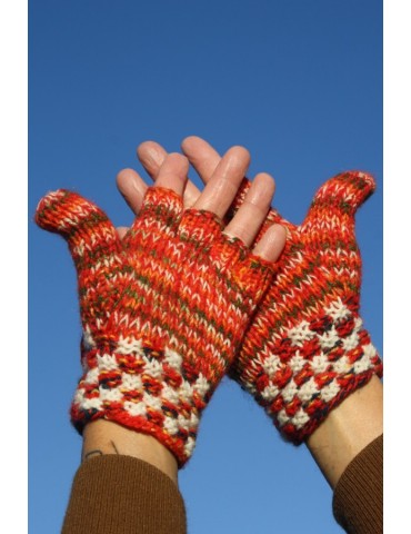 Paire de moufles colorées...