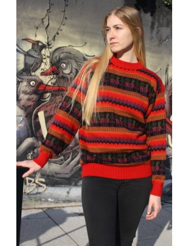 Pull-over jacquard femme rouge