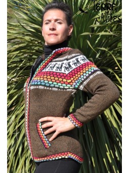 Gilet marron en laine d'Alpaga