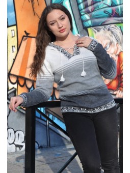 Pull-over péruvien Alpaga...