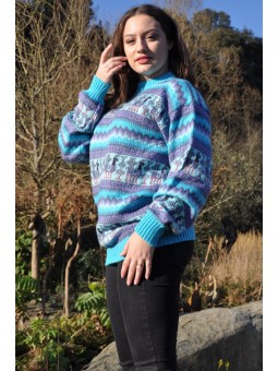 Pull-over jacquard alpaga...