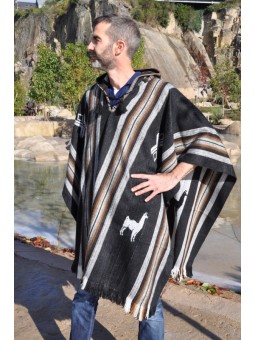 Poncho Titicaca gris noir...
