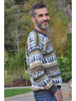 Pullover jacquard beige