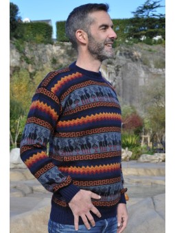 Pullover jacquard col rond