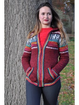 Gilet péruvien couleur brique