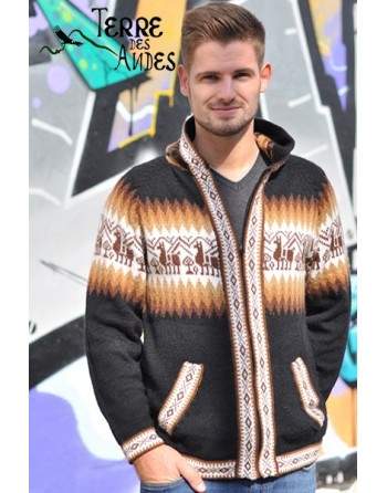 Veste à capuche Homme noir 