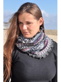 Écharpe alpaga gris des Andes