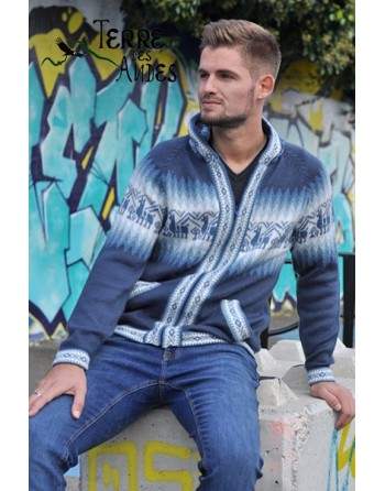 Veste à capuche homme bleu céleste