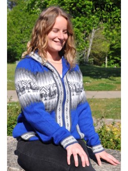 Tricot bleu indigo en laine...