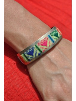 Bracelet argenté et tissage...