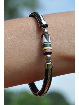 Bracelet cuir et perles...