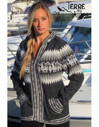 Tricot gris anthracite en laine d'alpaga