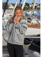 Tricot gris clair en laine d'alpaga