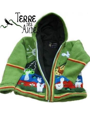 Veste péruvienne enfant doublée polaire