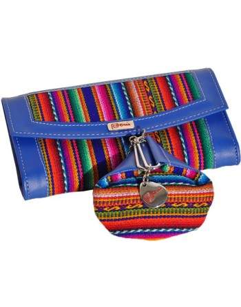 Portefeuille des Andes et son porte monnaie bleu 